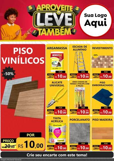 Modelo de Encarte para Encarte A4 Vertical com o tema Aproveite e Leve Também para Material para Construção