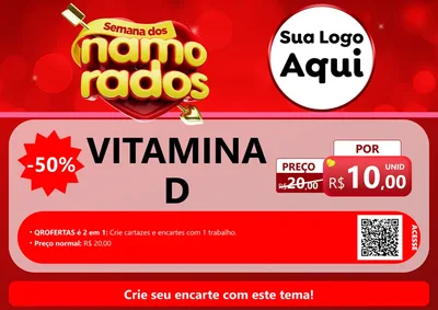 Modelo de Cartaz para Cartaz A4 Horizontal com o tema Semana dos namorados para Farmácia
