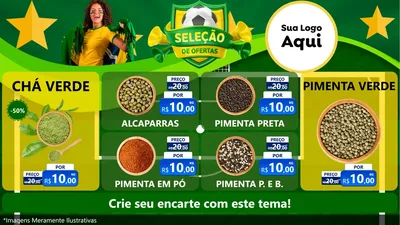 Modelo de TV para TV Horizontal com o tema Seleção de Ofertas - Copa para Produtos Naturais