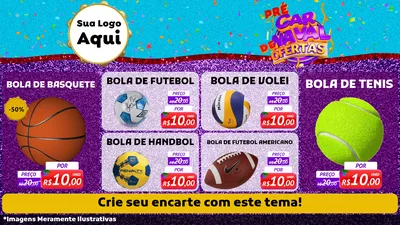 Modelo de TV para TV Horizontal com o tema Pré Carnaval de Ofertas para Artigos Esportivos