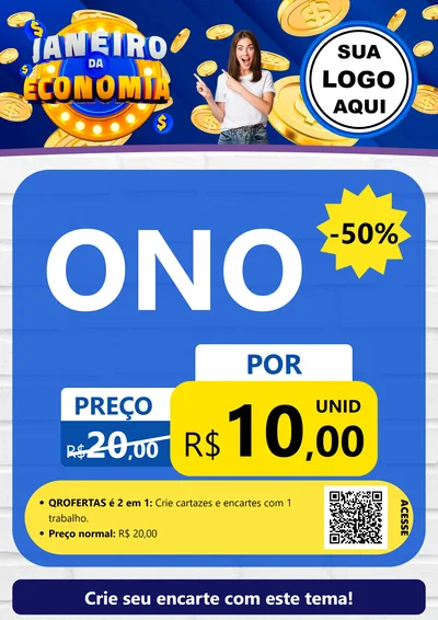Modelo de Cartaz para Cartaz A4 Vertical com o tema Janeiro da Economia para Óticas