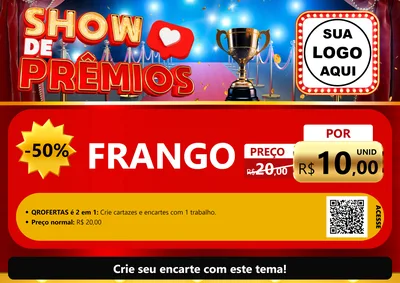 Modelo de Cartaz para Cartaz A4 Horizontal com o tema Show de Prêmios para Assados