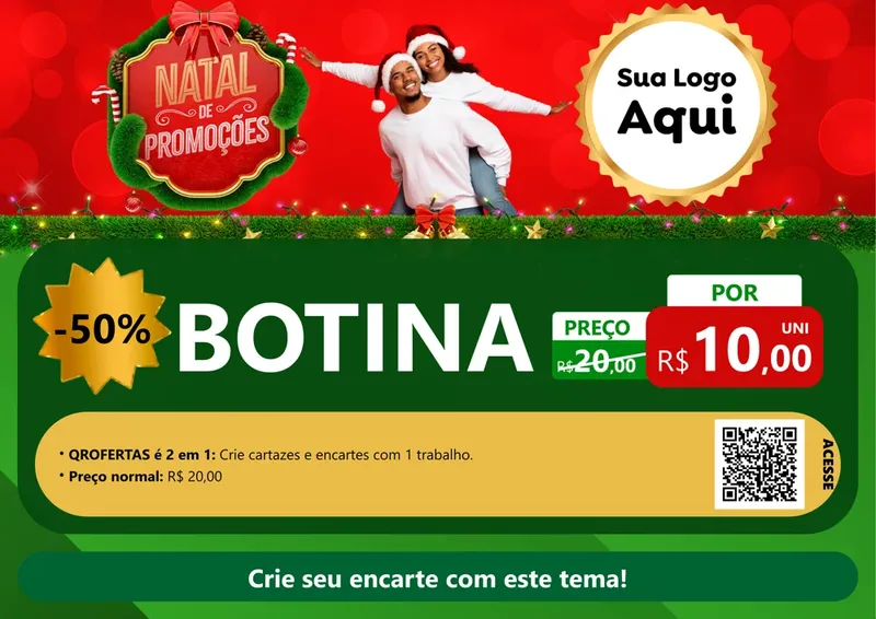 Modelo de Cartaz para Cartaz A4 Horizontal com o tema Natal de Promoções para Agropecuária