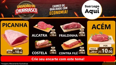 Modelo de TV para TV Horizontal com o tema Sabadão Do Churrasco para Açougue