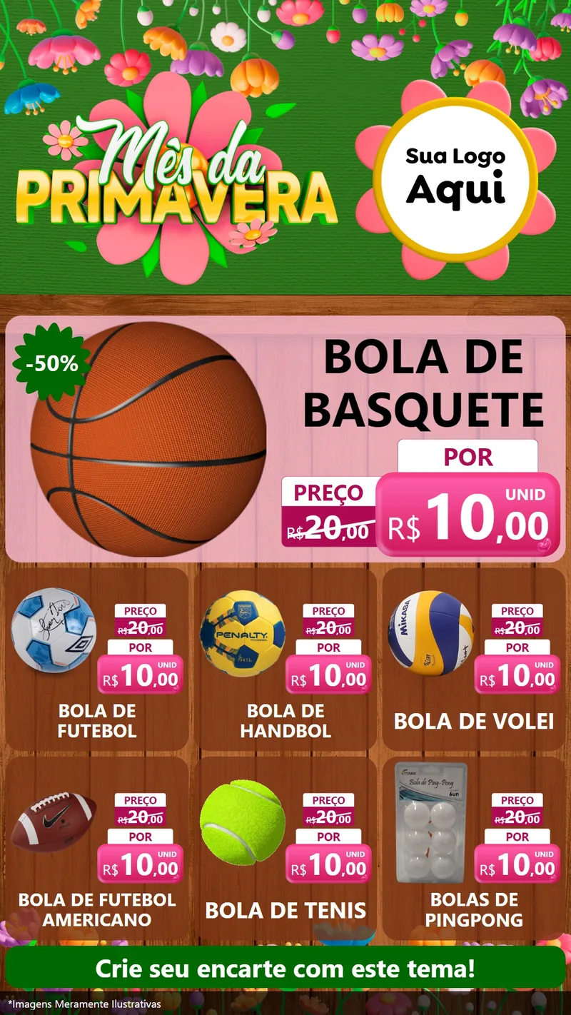 Modelo de Rede Social para Stories com o tema Mês da Primavera para Artigos Esportivos