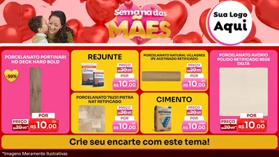 Modelo de TV para TV Horizontal com o tema Semana Das Mães para Pisos e revestimentos