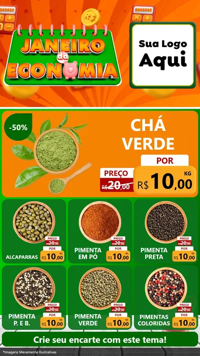 Modelo de Rede Social para Stories com o tema Janeiro da Economia para Produtos Naturais