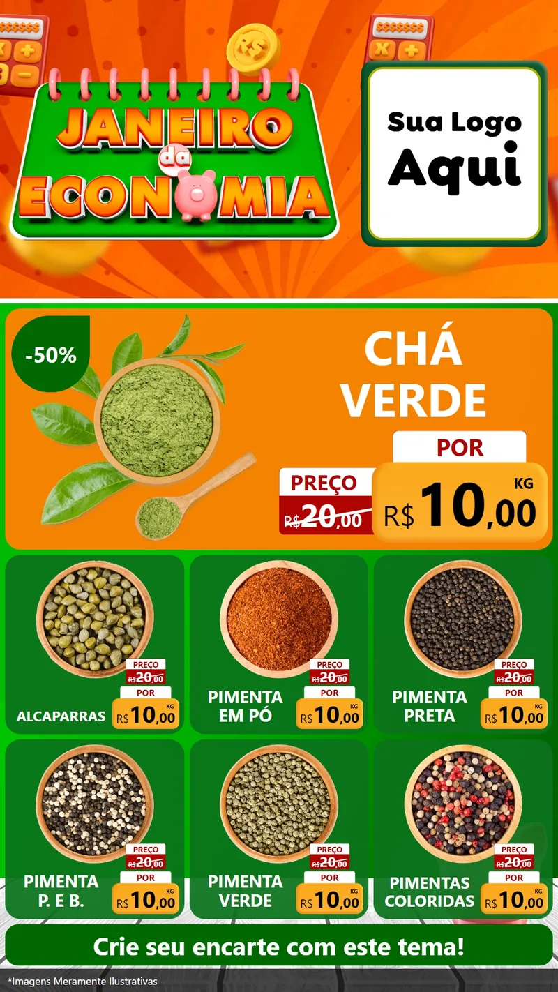 Modelo de Rede Social para Stories com o tema Janeiro da Economia para Produtos Naturais