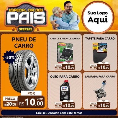 Modelo de Rede Social para Feed Facebook com o tema Especial Dia dos Pais para Auto peças