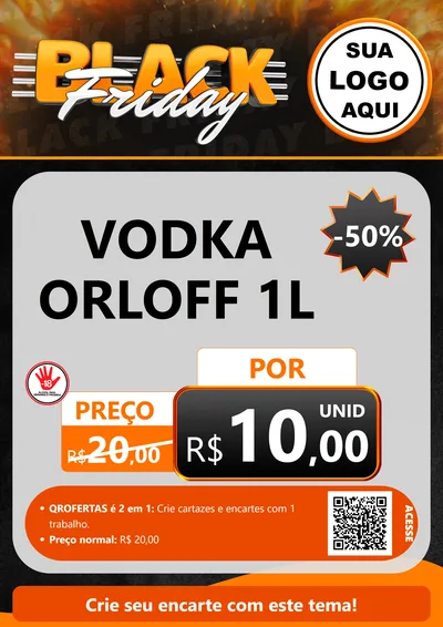 Modelo de Cartaz para Cartaz A4 Vertical com o tema Black Friday para Distribuidora de bebidas