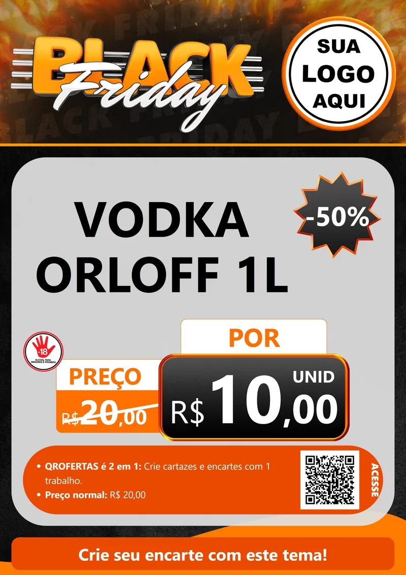 Modelo de Cartaz para Cartaz A4 Vertical com o tema Black Friday para Distribuidora de bebidas