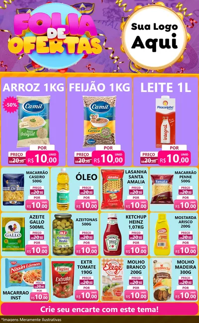 Modelo de Encarte para Encarte Grande com o tema Folia de Ofertas para Supermercado