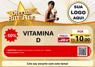 Modelo de Cartaz para Cartaz A4 Horizontal com o tema Ofertas Fim de Ano para Farmácia