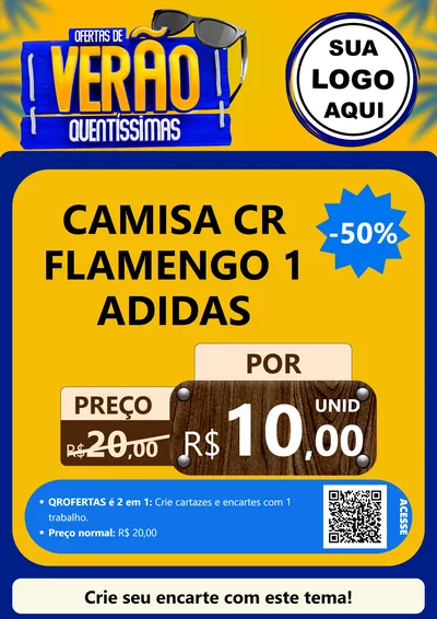 Modelo de Cartaz para Cartaz A4 Vertical com o tema Ofertas de Verão Quentíssimas para Roupas e acessórios