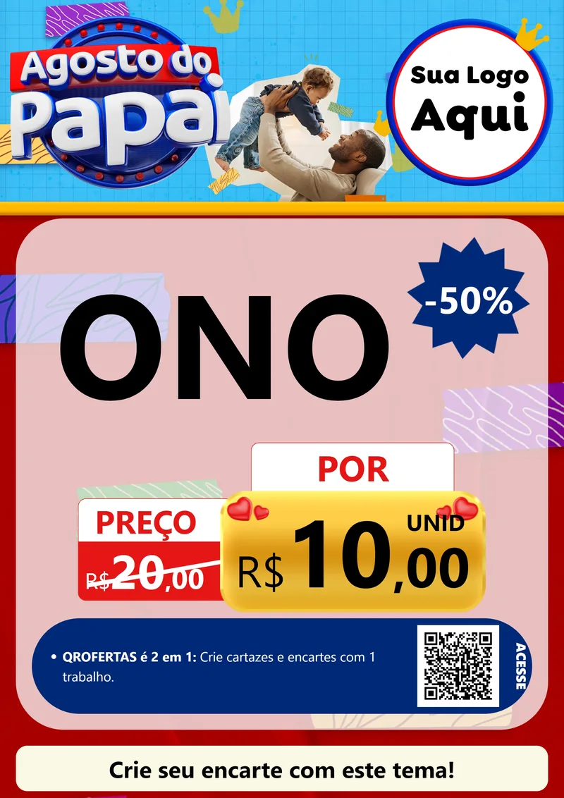 Modelo de Cartaz para Cartaz A4 Vertical com o tema Agosto do Papai para Óticas