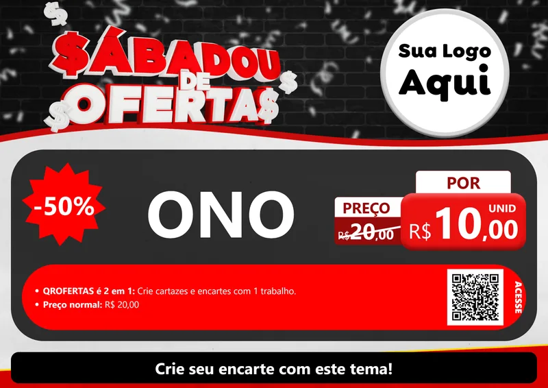 Modelo de Cartaz para Cartaz A4 Horizontal com o tema Sabadou de Ofertas para Óticas