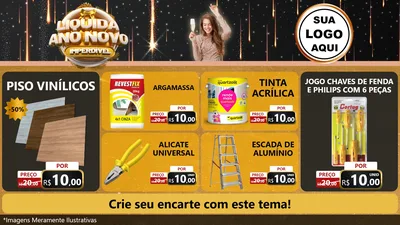 Modelo de TV para TV Horizontal com o tema Liquida Ano Novo Imperdível para Material para Construção
