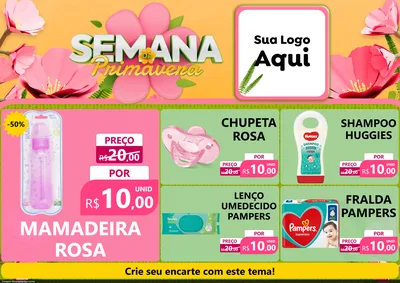 Modelo de Encarte para Encarte A4 Horizontal com o tema Semana da Primavera para Bebês