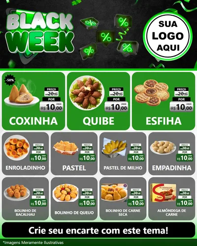 Modelo de Rede Social para Feed Instagram com o tema Black Week para Salgadaria