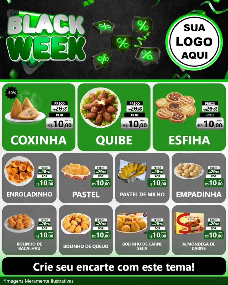 Modelo de Rede Social para Feed Instagram com o tema Black Week para Salgadaria