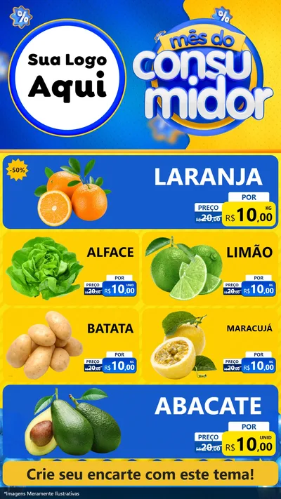 Modelo de TV para TV Vertical com o tema Mês do Consumidor para Hortifrúti