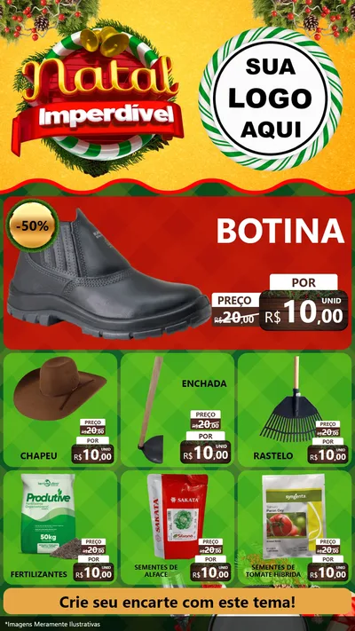 Modelo de Rede Social para Stories com o tema Natal Imperdível para Agropecuária