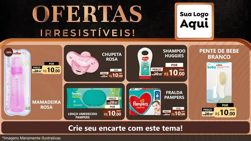 Modelo de TV para TV Horizontal com o tema Ofertas Irresistíveis! para Bebês