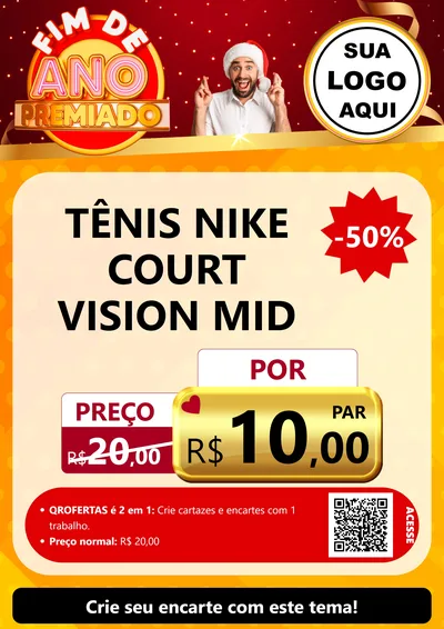 Modelo de Cartaz para Cartaz A4 Vertical com o tema Fim de Ano Premiado para Calçados