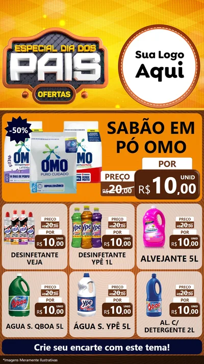 Modelo de Rede Social para Stories com o tema Especial Dia dos Pais para Produtos de Limpeza