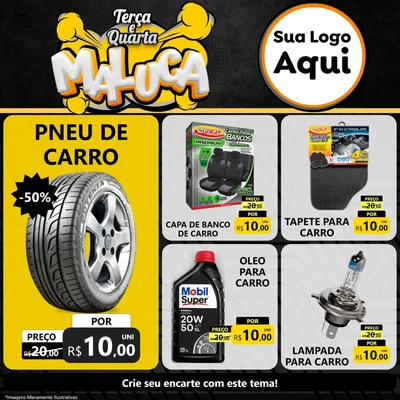 Modelo de Rede Social para Feed Facebook com o tema Terça e Quarta Maluca para Auto peças