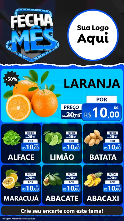 Modelo de Rede Social para Stories com o tema Fecha Mês para Hortifrúti