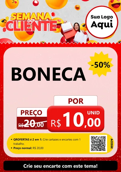 Modelo de Cartaz para Cartaz A4 Vertical com o tema Semana do Cliente para Brinquedos
