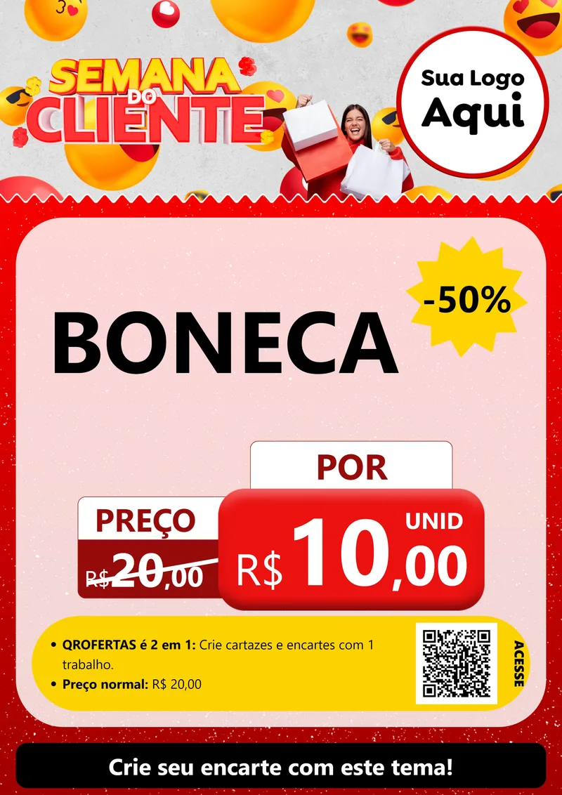 Modelo de Cartaz para Cartaz A4 Vertical com o tema Semana do Cliente para Brinquedos