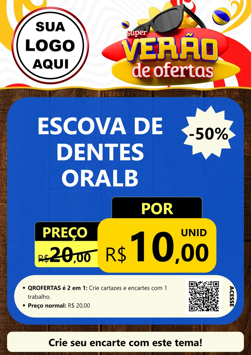 Modelo de Cartaz para Cartaz A4 Vertical com o tema Super Verão de Ofertas para Higiene Pessoal