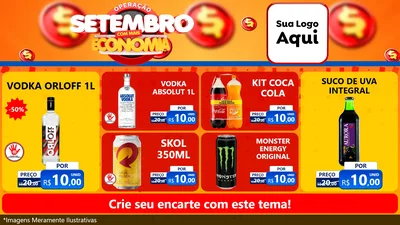 Modelo de TV para TV Horizontal com o tema Operação Setembro Com Muita Economia para Distribuidora de bebidas