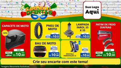 Modelo de TV para TV Horizontal com o tema Carnaval de Ofertas para Moto peças