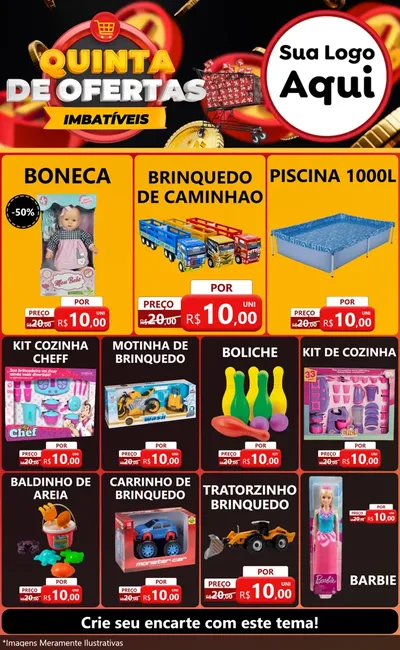 Modelo de Encarte para Encarte Grande com o tema Quinta de Ofertas Imbatíveis para Brinquedos