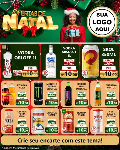 Modelo de Rede Social para Feed Instagram com o tema Ofertas de Natal para Distribuidora de bebidas