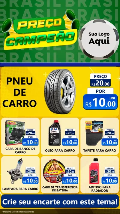 Modelo de Rede Social para Stories com o tema Preço Campeão - Copa para Auto peças