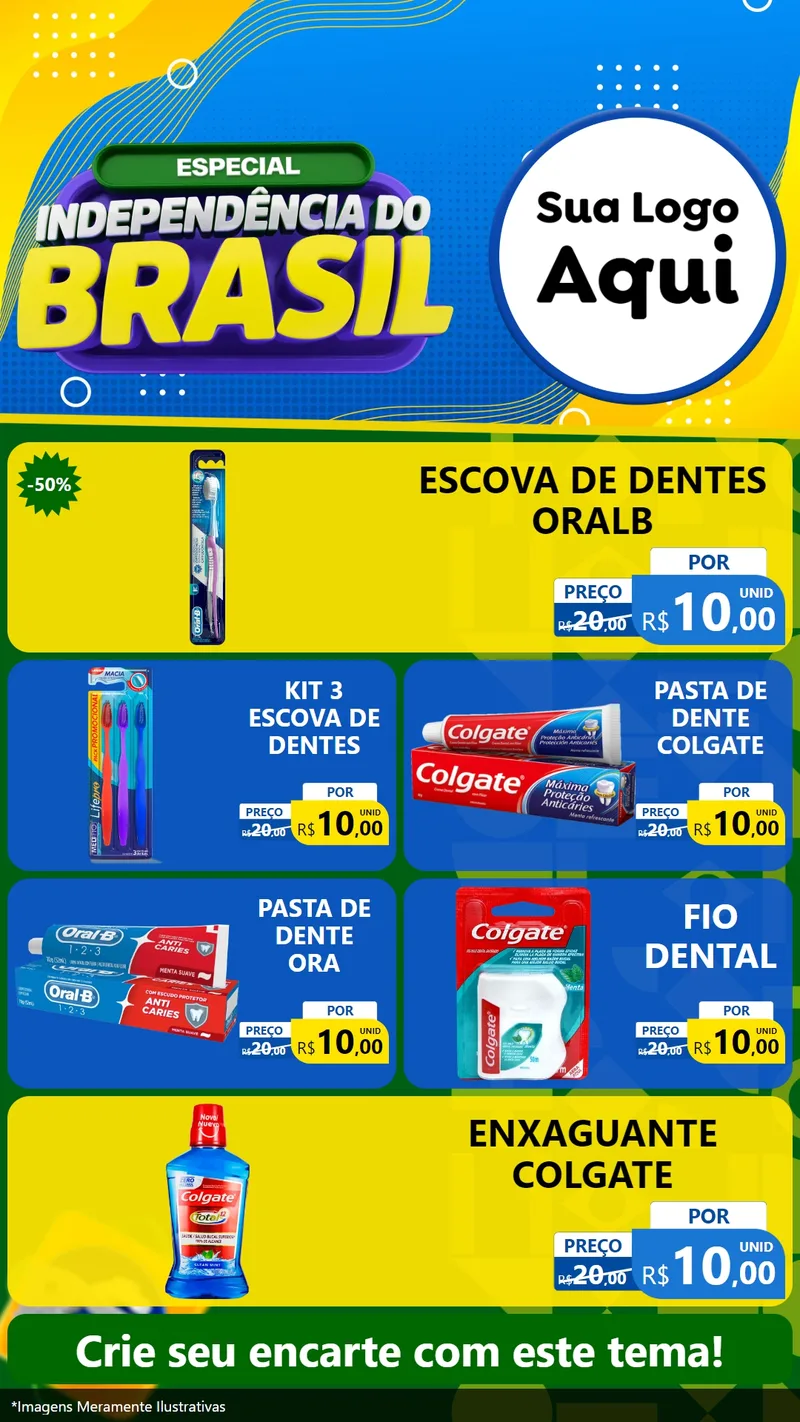 Modelo de TV para TV Vertical com o tema Especial Independência do Brasil para Higiene Pessoal