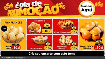 Modelo de TV para TV Horizontal com o tema É Dia De Promoção para Padaria