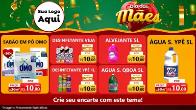 Modelo de TV para TV Horizontal com o tema Dia das Mães para Produtos de Limpeza