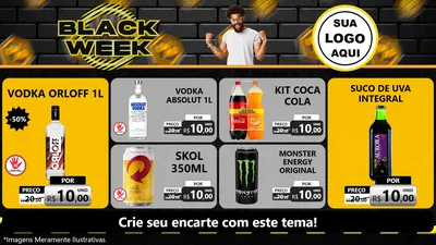 Modelo de TV para TV Horizontal com o tema Black Week para Distribuidora de bebidas