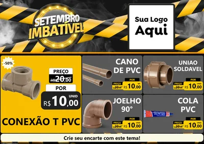 Modelo de Encarte para Encarte A4 Horizontal com o tema Setembro Imbatível para Tubos e conexões