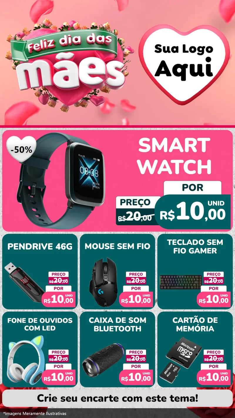 Modelo de Rede Social para Stories com o tema Feliz Dia das Mães para Informática
