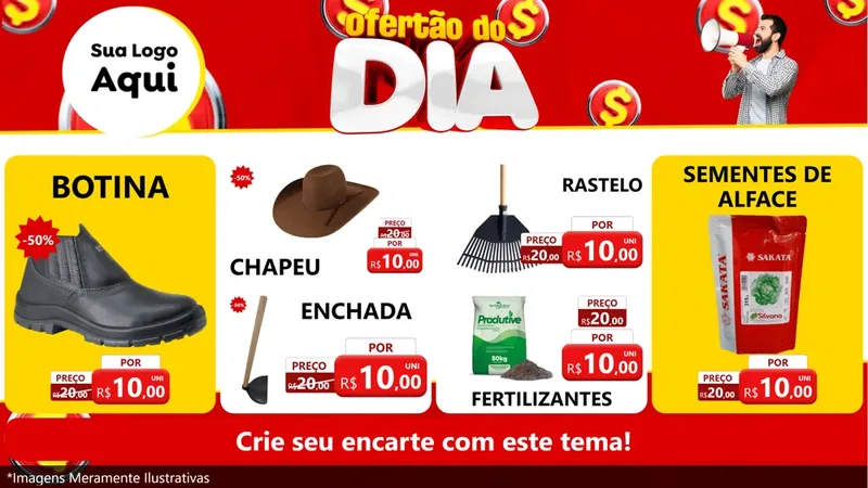 Modelo de TV para TV Horizontal com o tema Ofertão do dia para Agropecuária