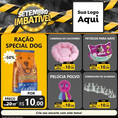 Modelo de Rede Social para Feed Facebook com o tema Setembro Imbatível para Pet Shop