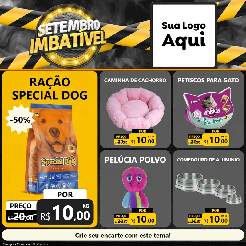Modelo de Rede Social para Feed Facebook com o tema Setembro Imbatível para Pet Shop