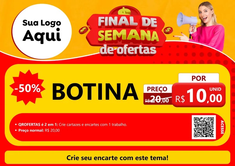 Modelo de Cartaz para Cartaz A4 Horizontal com o tema Final de Semana de Ofertas para Agropecuária