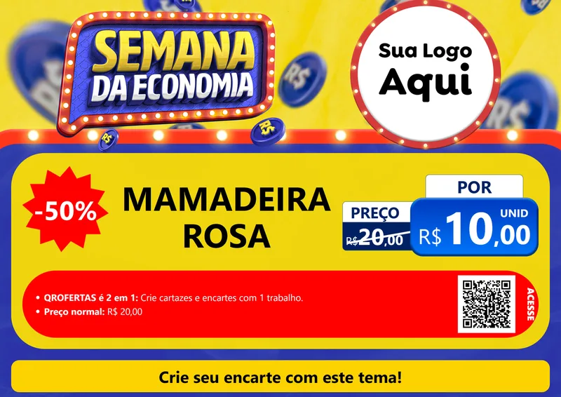 Modelo de Cartaz para Cartaz A4 Horizontal com o tema Semana da Economia para Bebês